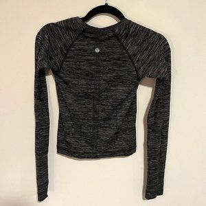 Lululemon Swiftly Tech Long-Sleeve Shirt Heathered Grey/Black Size 4